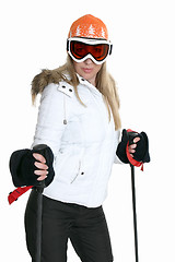 Image showing Female Skier