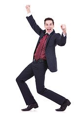 Image showing  happy successful gesturing business man