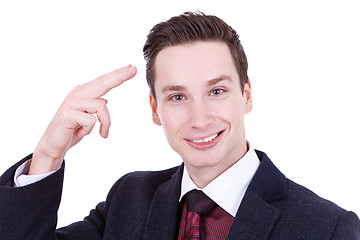 Image showing Business man gives salute