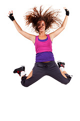 Image showing passionate woman dancer jumping 