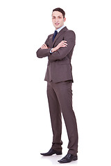 Image showing businessman with arms crossed on white backgroun