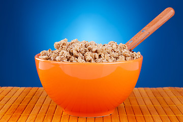 Image showing bowl of cereal and spoon 