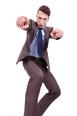 Image showing Angry Business man pointing