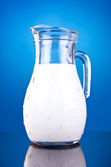 Image showing jar of fresh cow milk