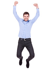 Image showing Handsome man jumping 