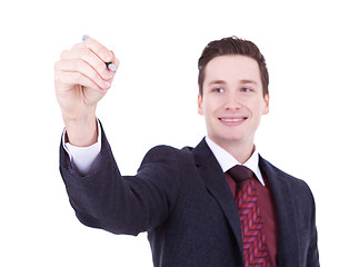 Image showing business man writing with marker 