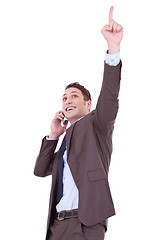 Image showing happy business man with cellular phone