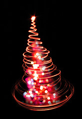 Image showing christmas tree from xmas lights