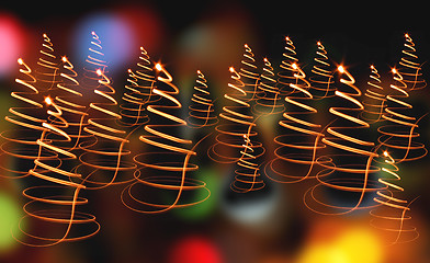 Image showing christmas forest from xmas lights