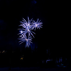 Image showing Fireworks at a ski resort in British Columbia