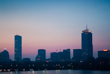 Image showing Boston back bay skyline seen at dawn