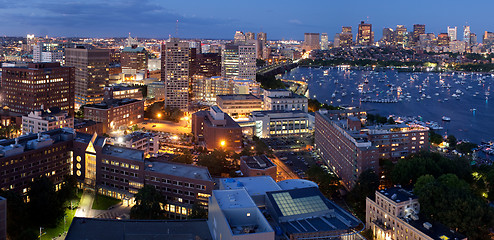 Image showing Aerial view of Cambridge and Boston