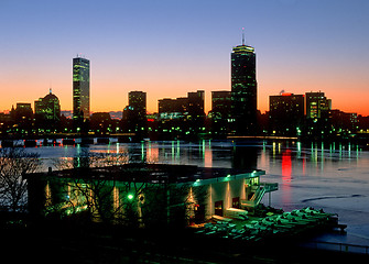 Image showing Boston skyline and MIT boathouse