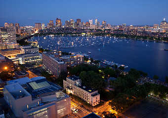 Image showing Aerial view of Cambridge and Boston