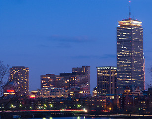 Image showing Back Bay and Charles River Dusk