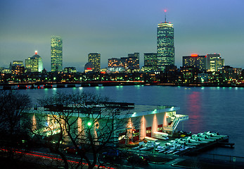 Image showing Boston skyline and MIT boathouse