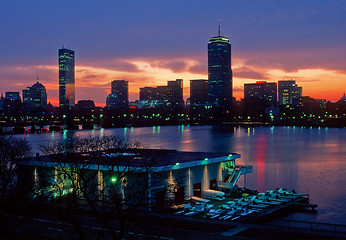 Image showing Boston skyline and MIT boathouse