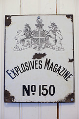 Image showing Explosives Magazine sign