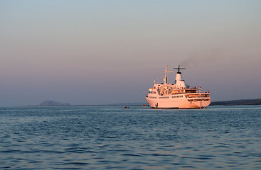 Image showing Cruise ship at anchor