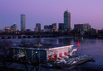 Image showing Boston skyline and MIT boathouse