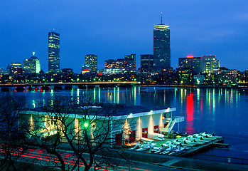 Image showing Boston skyline and MIT boathouse