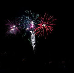 Image showing Fireworks at a ski resort in British Columbia