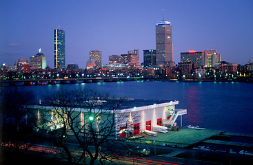 Image showing Boston skyline and MIT boathouse