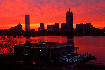 Image showing Boston skyline and MIT boathouse