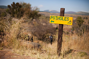 Image showing Potholes sign