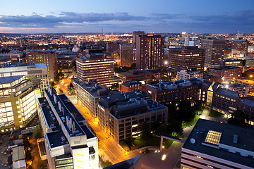 Image showing Aerial view of Cambridge and Boston