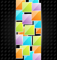 Image showing Abstract metal background with colorful squares