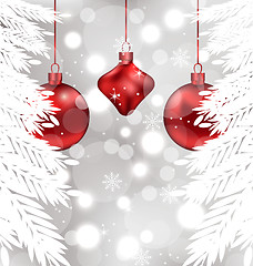 Image showing Shimmering background with Christmas balls