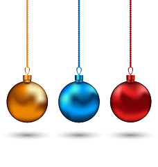 Image showing Christmas colorful balls isolated on white background