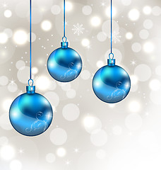 Image showing Background with snowflakes and Christmas balls