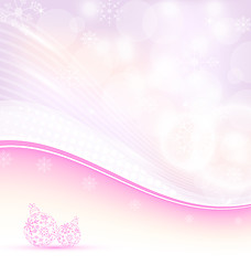 Image showing Christmas wavy background with snowflakes and balls