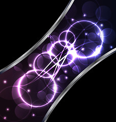 Image showing Abstract background, set round bubbles with light effects