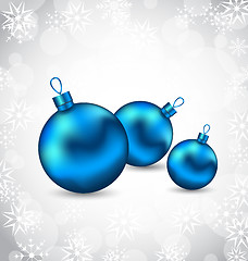 Image showing Background with snowflakes and Christmas balls