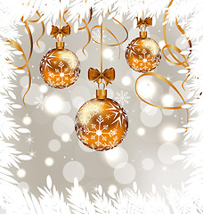 Image showing Shimmering background with Christmas balls