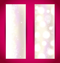 Image showing Set Christmas banners with snowflakes