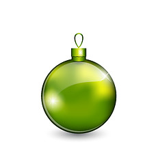 Image showing Christmas green ball isolated on white background