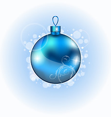 Image showing Christmas blue ball with sparkle