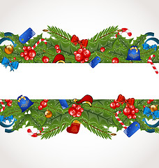 Image showing Christmas elegance card with holiday decoration