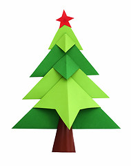 Image showing Christmas tree white isolated