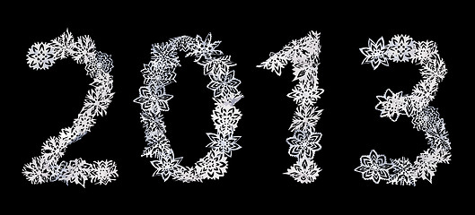 Image showing The Number 2013 made of snowflakes