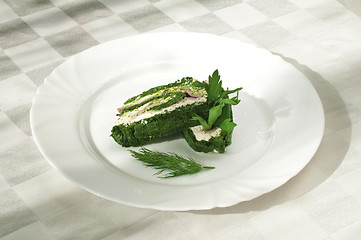 Image showing Roll spinach and feta cheese