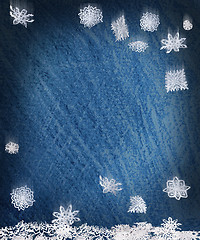 Image showing Origami falling snowflakes 