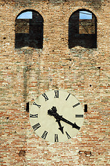 Image showing Antique clock on a building.