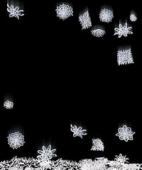 Image showing Origami isolated falling snowflakes 