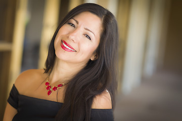 Image showing Attractive Hispanic Woman Portrait Outside