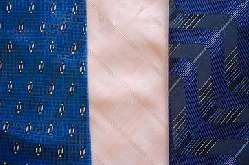 Image showing Three cravat tie scarfs texture pattern background 
